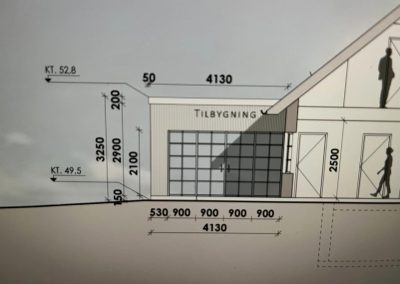 Tilbygning på Parkboulevarden i Randers. Samtidig fik stueplan en overhaling, da eksisterende stue er lavet om til soveværelse, gang og badeværelse.